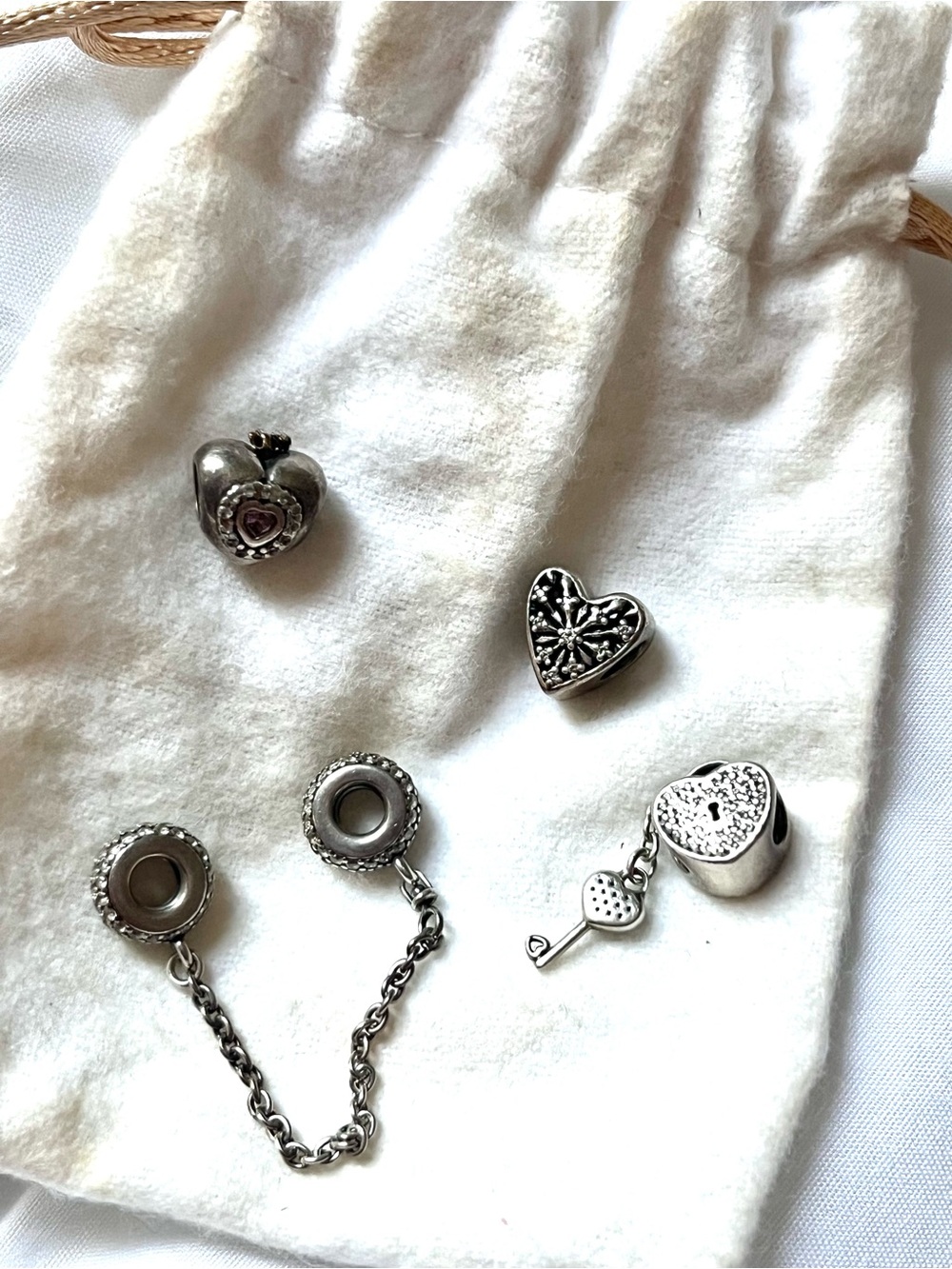 Pandora Sterling Silver Mixed Charms - Silver